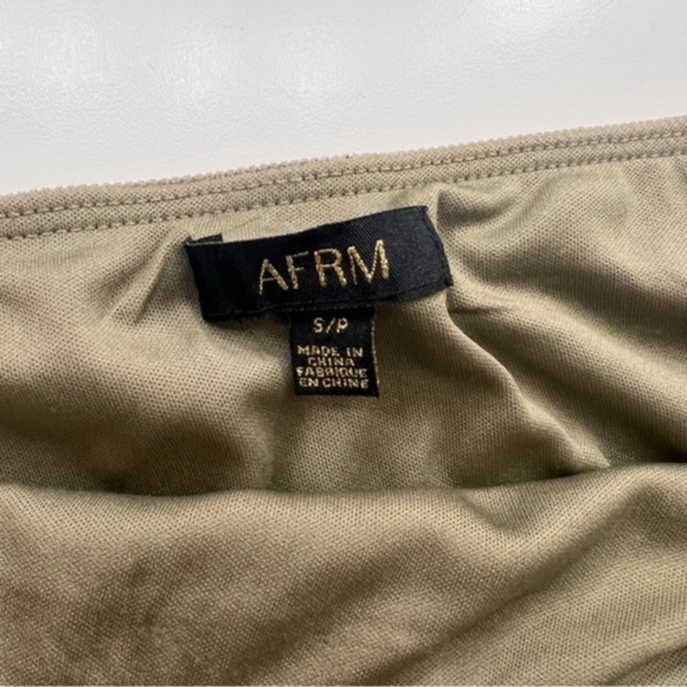 AFRM Asymmetrical Midi Tan Side Slit Skirt - Picture 3 of 8